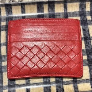 Bottega Veneta
Intrecciato Leather Card Holde Red Leather Card Wallet